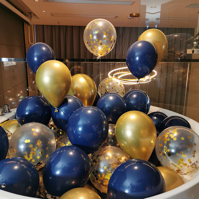 10 sztuk metalowych balonów lateksowych 5/10/12 cali złotych i srebrnych, okrągłych dekoracji na urodziny, wesele i Baby Shower - Wianko - 3