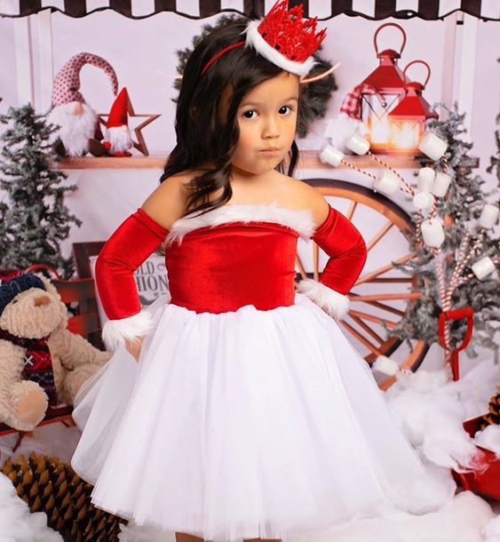 Sukienka z czerwonym aksamitnym piórem Ma & Baby dla dziewczynek 6M-4Y na Boże Narodzenie i Nowy Rok - Wianko - 2