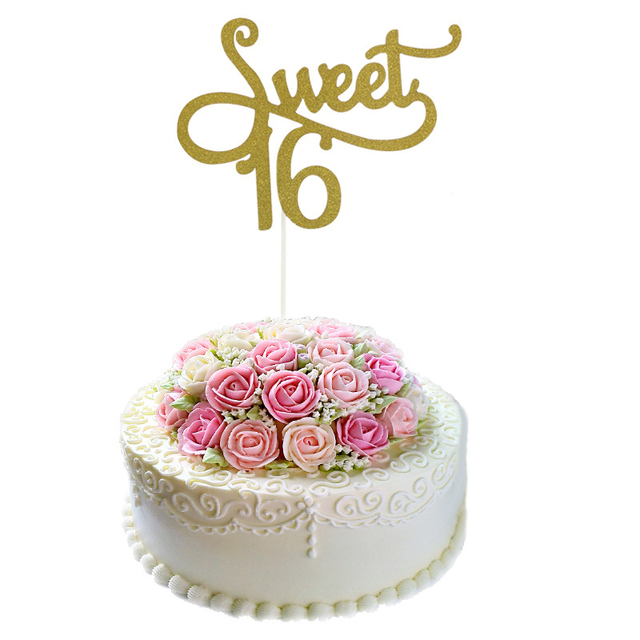 Topper tortu urodzinowego 30th 40th 50th, papierowy talerz jednorazowy, dekoracje złoty czarny, balony, banner - Wianko - 10