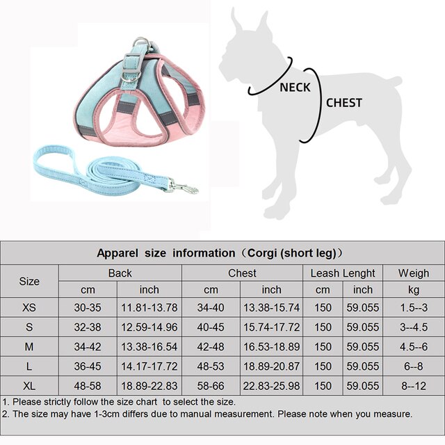 Regulowana odblaskowa uprząż dla małych szczeniąt i kotów z obrożą treningową - Wianko - 1