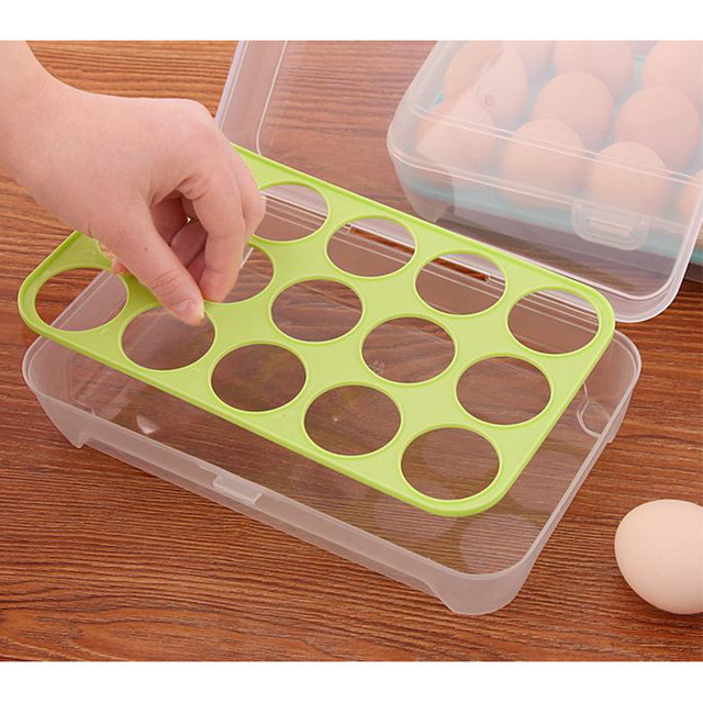 Pudło na jajka plastikowe z 15 siatkami do przechowywania w lodówce - Wianko - 7