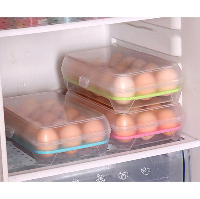 Pudło na jajka plastikowe z 15 siatkami do przechowywania w lodówce - Wianko - 4