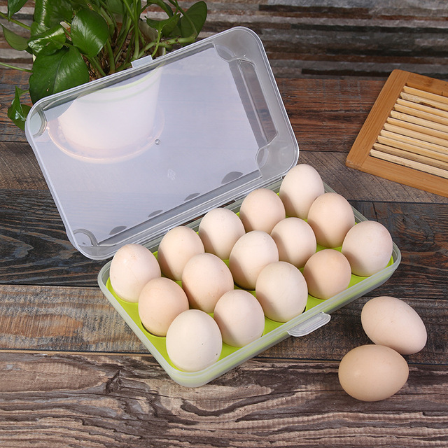 Pudło na jajka plastikowe z 15 siatkami do przechowywania w lodówce - Wianko - 5