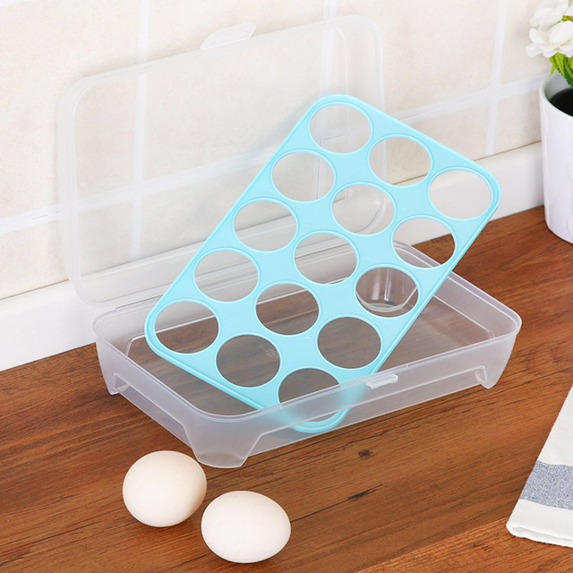 Pudło na jajka plastikowe z 15 siatkami do przechowywania w lodówce - Wianko - 8