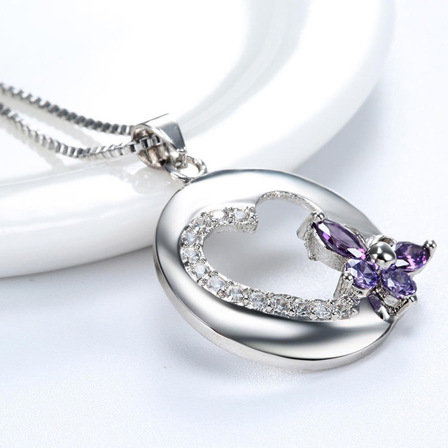 Fioletowy naszyjnik z wisiorkiem motyla - idealny dodatek do ślubnej biżuterii - Wianko - 5