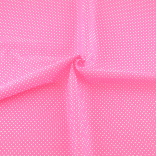 Materiał Booksew: różowy wzór w białe kropki, 100% bawełny, do szycia patchworku - Wianko - 1