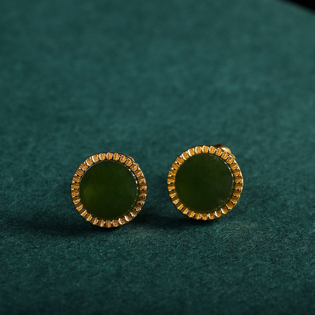 Kolczyki mini z brzydkimi, idealnymi 8mm okrągłymi korundowymi kamieniami szlachetnymi. Wykonane z prawdziwego srebra 925 - Brincos E1592 - Wianko - 1