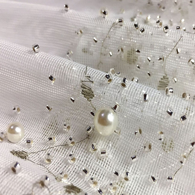 Zasłony do sypialni 3D Pearl Series szare tiulowe diamentowe z efektem luksusowego blasku - Wianko - 6