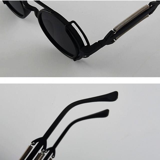 Okulary przeciwsłoneczne rowerowe w stylu punk, okrągła oprawka, szkiełka kolorowe, wiosenne trendy - Wianko - 4