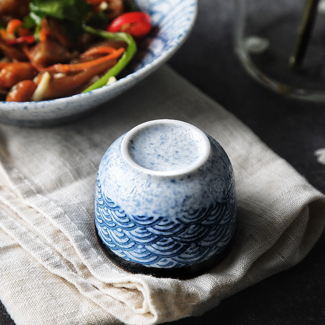 Zestaw do Sake Qinghai Bo - ciepli chińskiego wina ryżowego: czajnik i kubek ceramiczny - Wianko - 7