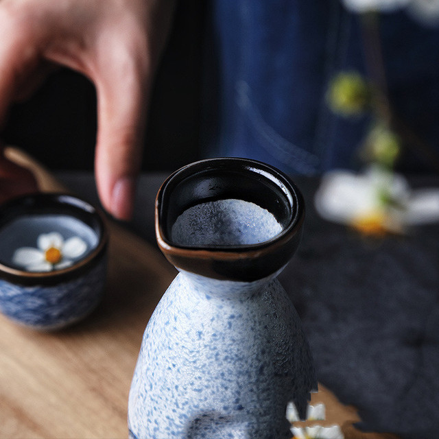 Zestaw do Sake Qinghai Bo - ciepli chińskiego wina ryżowego: czajnik i kubek ceramiczny - Wianko - 11