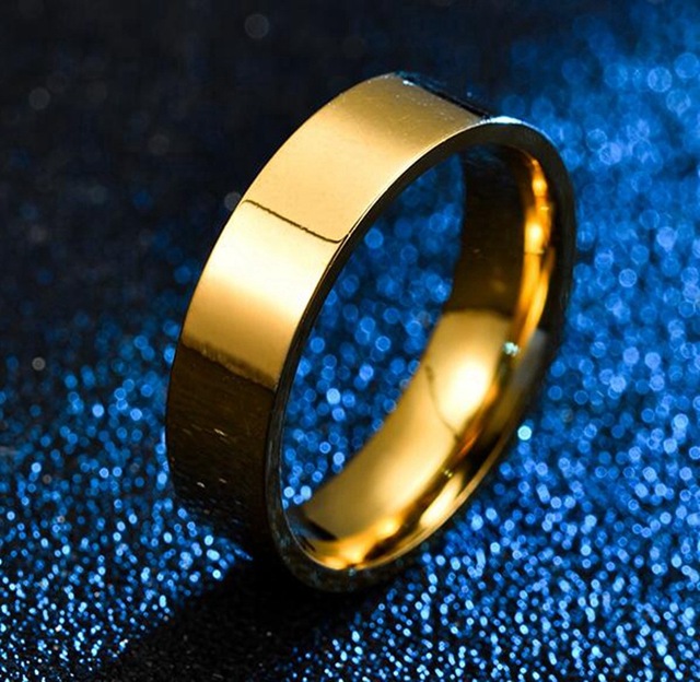 Pierścionki zaręczynowe z tytanu dla mężczyzn i kobiet - prosta biżuteria w lustrzanym wykończeniu, dostępne w szerokościach 4/6/8 mm - Wianko - 4