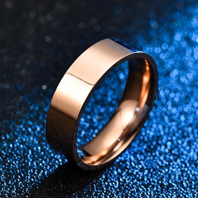 Pierścionki zaręczynowe z tytanu dla mężczyzn i kobiet - prosta biżuteria w lustrzanym wykończeniu, dostępne w szerokościach 4/6/8 mm - Wianko - 6
