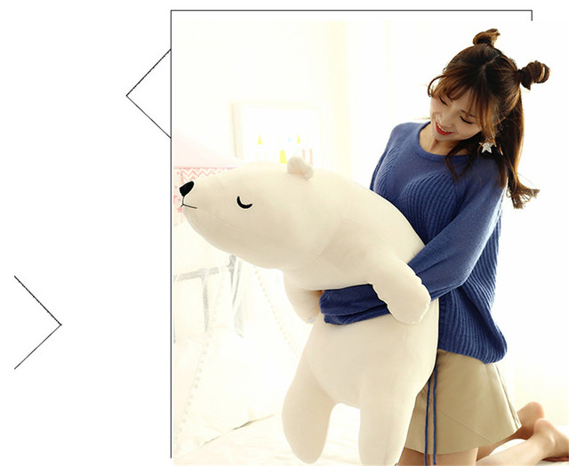 Pluszowa lalka w opatrunek polarny Cartoon Kawaii - miękki, wypchany niedźwiadek do spania, 35cm - Wianko - 9