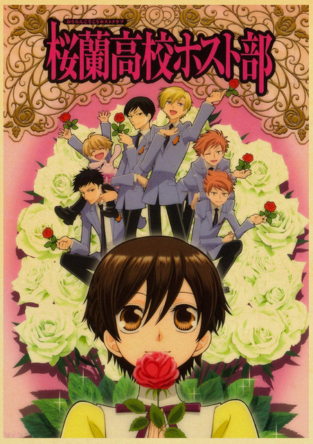 Obraz na płótnie Wall Art japońskie Anime Ouran Highschool Host Club - Nordic Room Decor - Wianko - 6