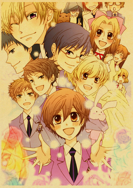 Obraz na płótnie Wall Art japońskie Anime Ouran Highschool Host Club - Nordic Room Decor - Wianko - 7