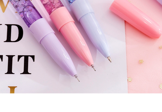 Kawaii długopis żelowy z cieczą Quicksand i jednorożcem na księżycu - pióro neutralne z cekinami do dekoracji (szkolne materiały biurowe) - Wianko - 9