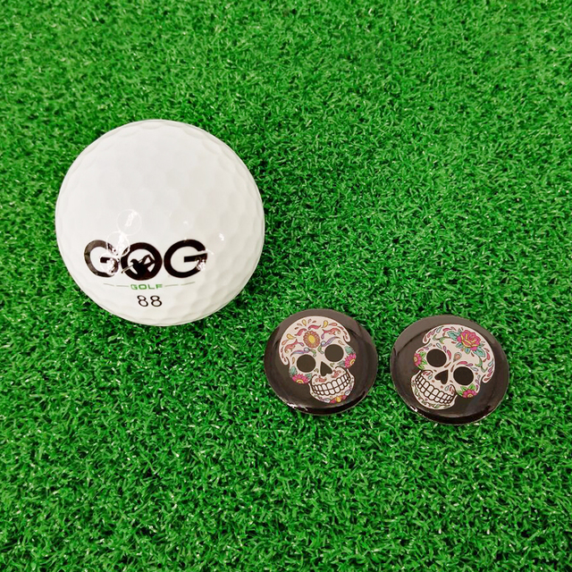 Opakowanie 6 sztuk magnetycznych klipsów do kapelusza z czarną czaszką piłką golfową Golf Mark - akcesoria projektu Halloween - Wianko - 5