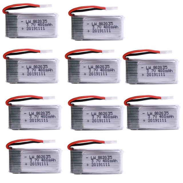 10 sztuk bateria Lipo 3.7V 400mAh do quadcoptera H107 H31 KY101 E33C E33 U816A V252 H6C 802035 - Wianko - 1