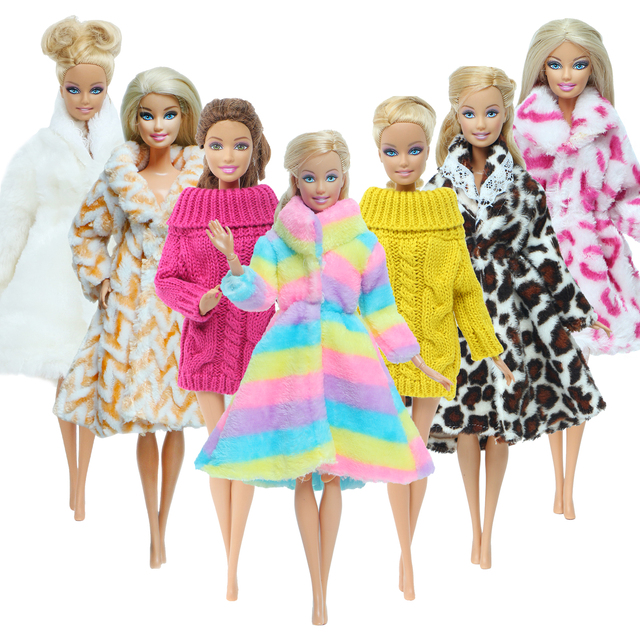 Zestaw zimowego swetra, sukienki i dodatków dla Barbie, Multicolor - Wianko - 1