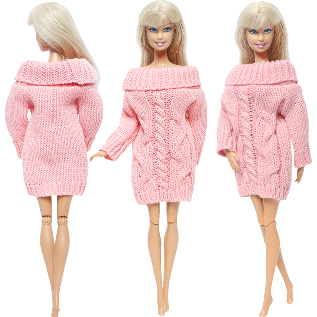 Zestaw zimowego swetra, sukienki i dodatków dla Barbie, Multicolor - Wianko - 14