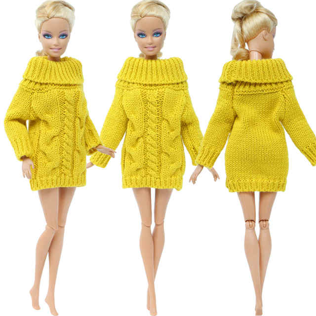 Zestaw zimowego swetra, sukienki i dodatków dla Barbie, Multicolor - Wianko - 9
