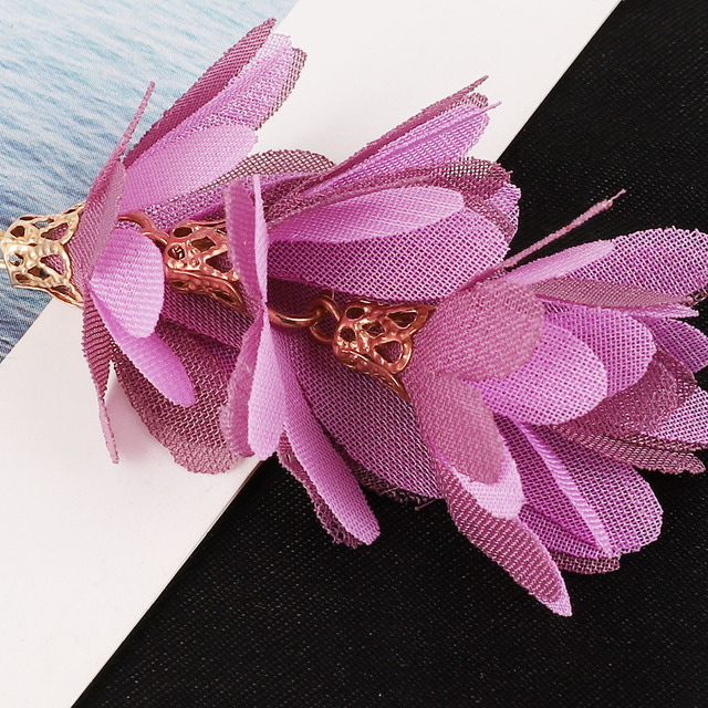 Modne frędzle kwiatowe z czeskimi charmami do tworzenia biżuterii DIY – nowe, 2 sztuki/partia, 3 warstwy - Wianko - 5