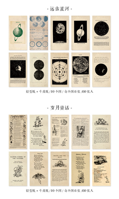Retro kreatywny notatnik materiał DIY z 60 sztukami papieru do dekoracji - Wianko - 11