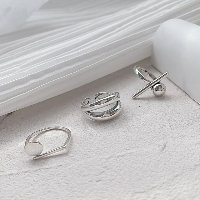 Kokardy srebrne pierścionki QMCOCO 925 - nowoczesna biżuteria, wyjątkowy design - Wianko - 17