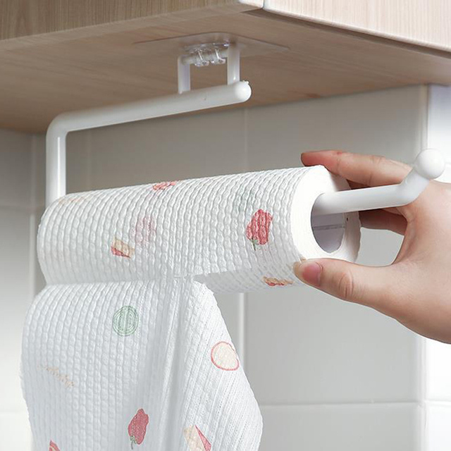 Uchwyt na papier toaletowy i ręczniki Organizer Bar szafka półka uchwyty papierowe i kuchenne - Wianko - 4