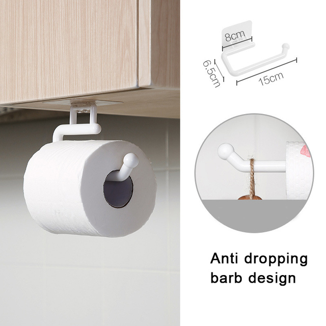 Uchwyt na papier toaletowy i ręczniki Organizer Bar szafka półka uchwyty papierowe i kuchenne - Wianko - 3