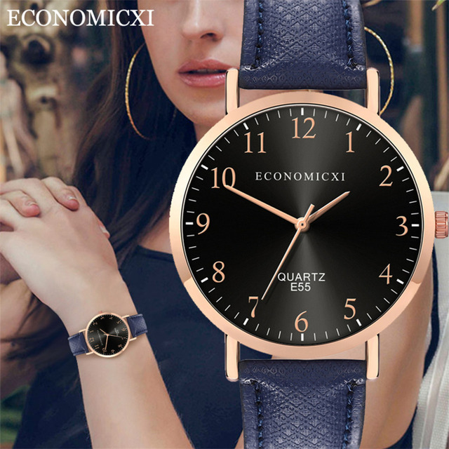 Nowy damski zegarek na rękę z luksusowym skórzanym paskiem, kwarcowym mechanizmem i okrągłą tarczą z cyframi arabskimi - Wianko - 2