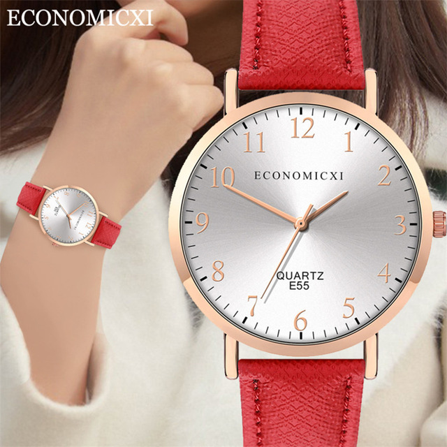 Nowy damski zegarek na rękę z luksusowym skórzanym paskiem, kwarcowym mechanizmem i okrągłą tarczą z cyframi arabskimi - Wianko - 25