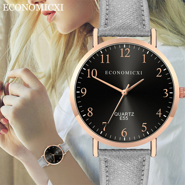 Nowy damski zegarek na rękę z luksusowym skórzanym paskiem, kwarcowym mechanizmem i okrągłą tarczą z cyframi arabskimi - Wianko - 7