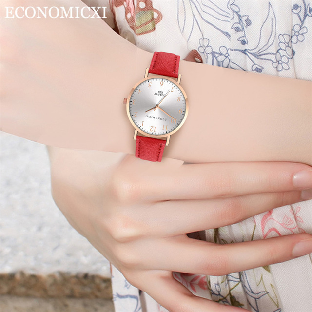 Nowy damski zegarek na rękę z luksusowym skórzanym paskiem, kwarcowym mechanizmem i okrągłą tarczą z cyframi arabskimi - Wianko - 13