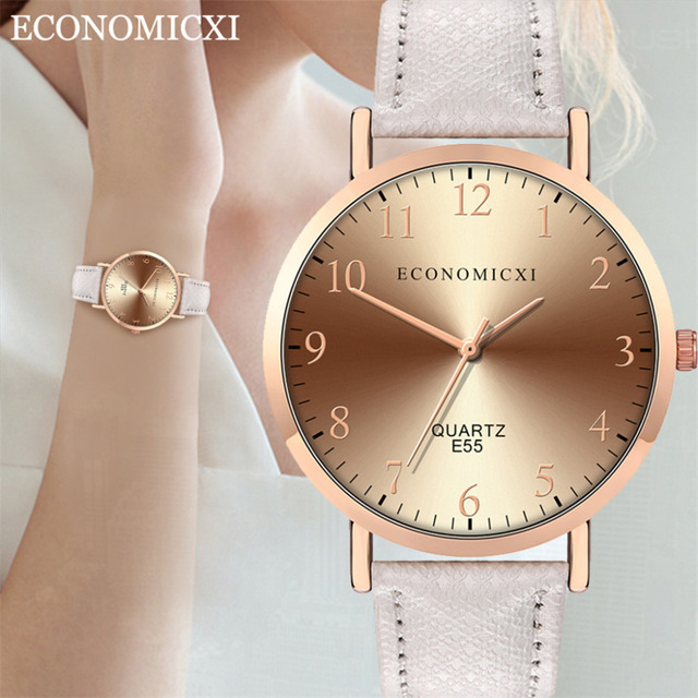 Nowy damski zegarek na rękę z luksusowym skórzanym paskiem, kwarcowym mechanizmem i okrągłą tarczą z cyframi arabskimi - Wianko - 6