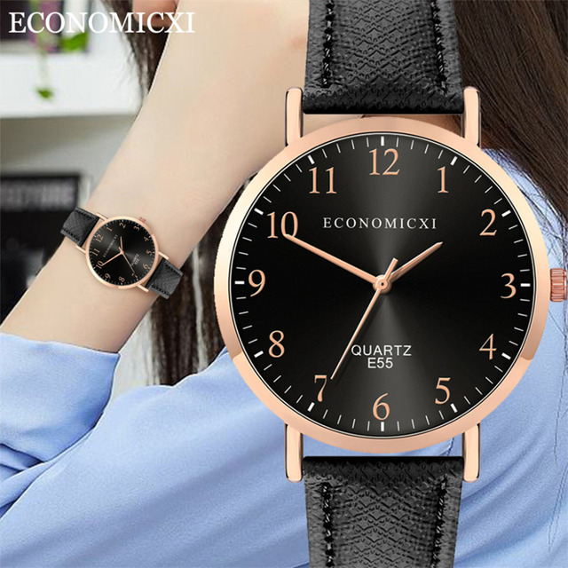 Nowy damski zegarek na rękę z luksusowym skórzanym paskiem, kwarcowym mechanizmem i okrągłą tarczą z cyframi arabskimi - Wianko - 1