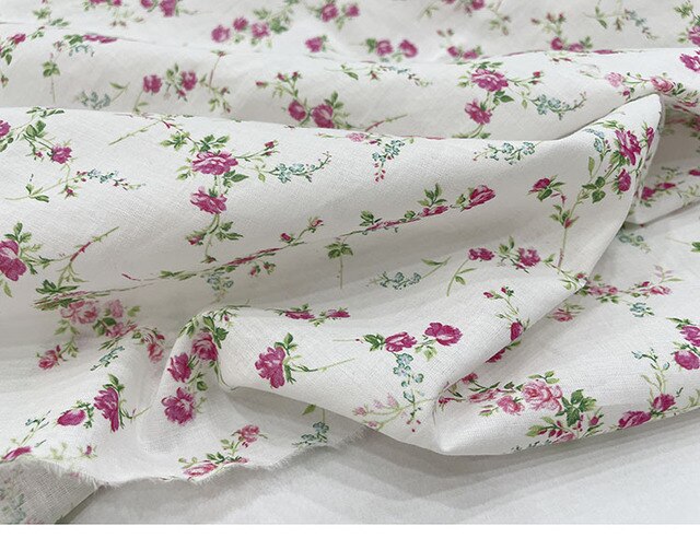Bawełniana tkanina popelina z nadrukiem kwiatowym - moda i elegancja na metr - Wianko - 5