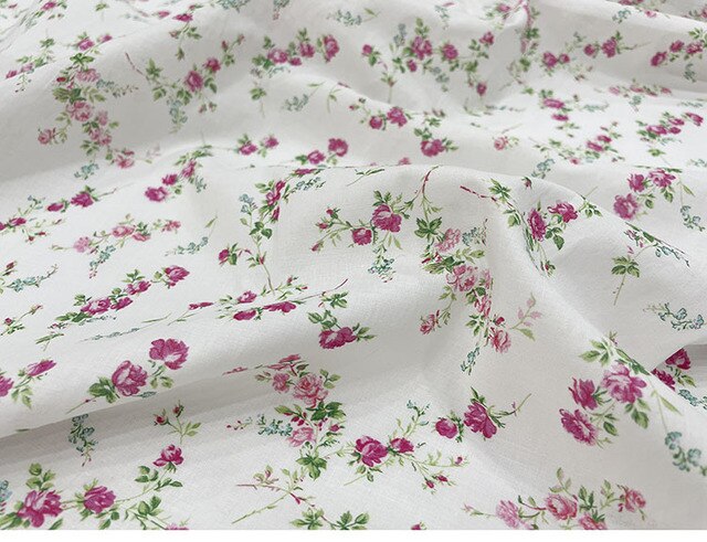 Bawełniana tkanina popelina z nadrukiem kwiatowym - moda i elegancja na metr - Wianko - 1
