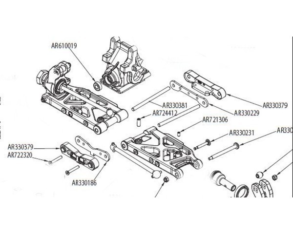 Mocowanie ramienia na tylnym dolnym zawieszeniu Arrma 1/8 4X4 - Hot Racing aluminiowe tylny zawias pin brace - Wianko - 2