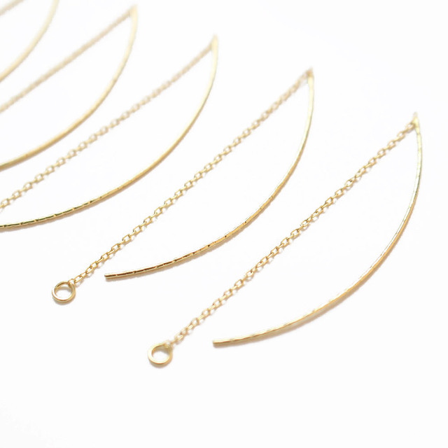 Złote, długie i cienkie kolczyki DIY z linią uszną, wykonane z 18K złota powlekania galwanicznego (4 sztuki) - Wianko - 4