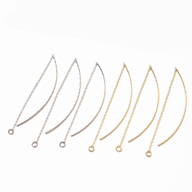 Złote, długie i cienkie kolczyki DIY z linią uszną, wykonane z 18K złota powlekania galwanicznego (4 sztuki) - Wianko - 1