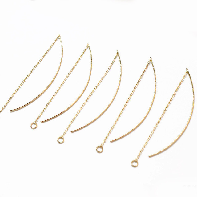 Złote, długie i cienkie kolczyki DIY z linią uszną, wykonane z 18K złota powlekania galwanicznego (4 sztuki) - Wianko - 2