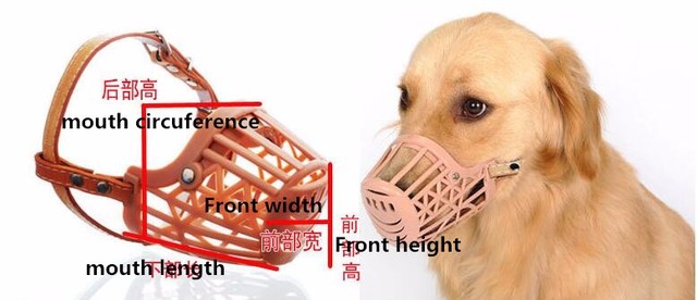 Plastikowy kaganiec dla psów, brązowy, 7 rozmiarów, regulacja pasków - Wianko - 2