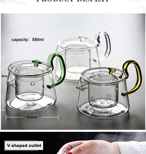 Dzbanek do herbaty japoński Sendian - przezroczysty imbryk ze szkła, odporny na wysokie temperatury z filtrem, idealny do biura i kuchni, nowość 2021 - Wianko - 2