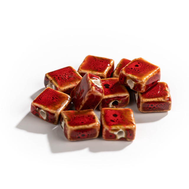 15 sztuk ręcznie robionej biżuterii zawierającej kwadratowe różowe ceramiczne koraliki – luzem, hurtownia naszyjników i bransoletek Joias DIY Pulseira XN316 - Wianko - 2