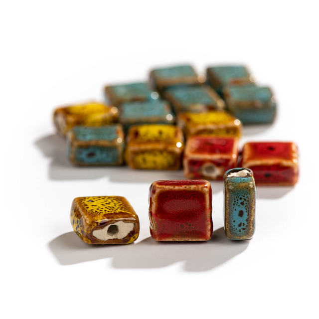 15 sztuk ręcznie robionej biżuterii zawierającej kwadratowe różowe ceramiczne koraliki – luzem, hurtownia naszyjników i bransoletek Joias DIY Pulseira XN316 - Wianko - 6