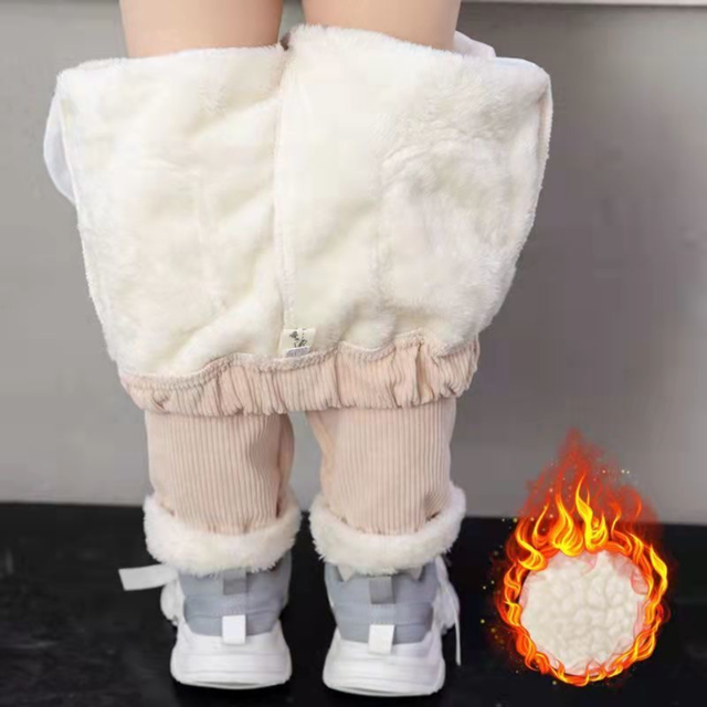 Ciepłe zimowe spodnie dla dzieci - jednokolorowe, bawełniane, proste (dwa kolory dostępne)Finalna wersja tytułu: Ciepłe zimowe spodnie dla dzieci - jednokolorowe, bawełniane, proste - Wianko - 3