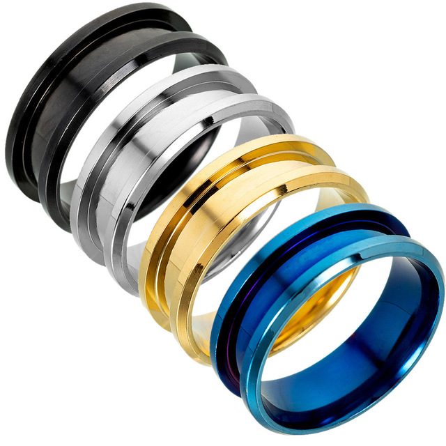 Elegancki pierścień 2 pary z gładkiej, minimalistycznej stali nierdzewnej w 7 kolorach dla mężczyzn i kobiet z prezentem biżuterii - Wianko - 31