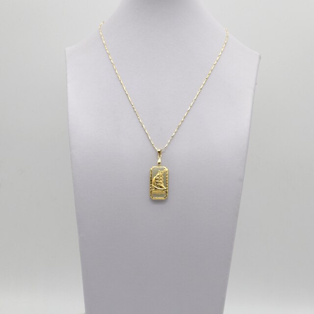 24K złote naszyjniki z żaglówką wisiorki ze starożytnego Hetian Jade - unikalna biżuteria dla mężczyzn i kobiet - Wianko - 9